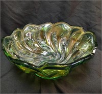 Green Iridescent Swirl 7.5 Bowl