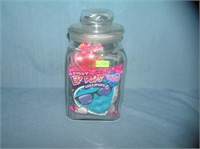Large vintage glass candy storage jar
