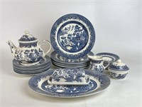 Churchill Blue & White "Willow" Dinnerware