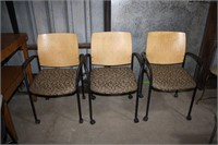 (3) Office Chairs on Swivel Casters