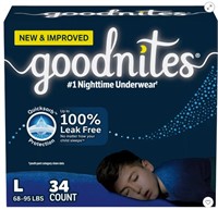 Goodnites Bedwetting Underwear Large, 34 Ct