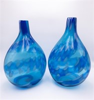 (2) WATERFORD HAND BLOWN GLASS VASES