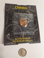 2000 P Cheerios Penny & 1953, 5 Rappen Coin