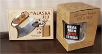 New Alaska ULU Knife , Old Fashion Drinking Jar