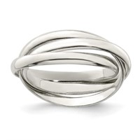 Sterling Silver Triple Intertwining Ring