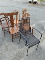 6 odd chairs 5 wood 1 metal lawn chair look at