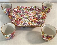 James Kent Serving Platter with Cups(England)