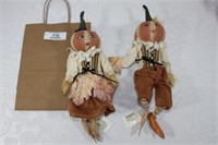 Set of 2 Lulie Leaf Pumpkin Dolls