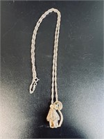 STERLING NECKLACE WITH FILIGREE PENDANT