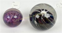 TWO ROBERT HELD GLASS PAPERWEIGHTS