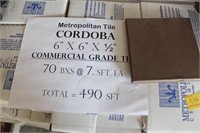 490SQFT OF 6" X 6" X 1/2" CORDOBA COMMERCIAL