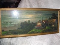 VERY OLD FRAMED PICTURE 9 X 21