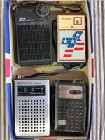 4 asst old radios