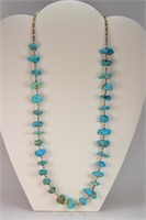 24" Indian Heishe & Medium Turquoise Necklace