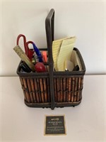 Basket of Office Supplies