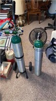 Two Oxygen Tanks and Cart