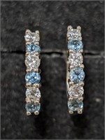 $160 Silver Blue Topaz Earrings (~weight 3g)