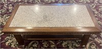 Granite & Wood Coffee Table