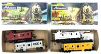 (4) Assorted HO Scale Train Cars and Caboose