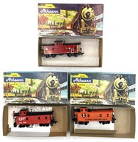 (3) Bachman and Ahearn HO Scale Cabooses