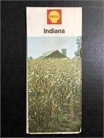 1966 SHELL GAS STATION ROAD MAP - INDIANA