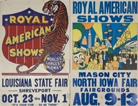 ROYAL AMERICAN SHOWS WINDOW CARDS