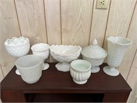 Lot of Vintage Milk Glass