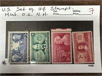 LOT OF 4 STAMPS OG NH 3C