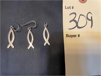 .925 STERLING SILVER ICHTHUS CHRISTIAN FISH SET