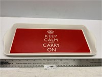 Keep Calm & Carry On Plastic Tray