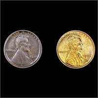 (2) US Wheat Cents (1918, 1926) UNCIRCULATED