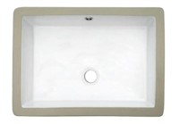 20" x 14" Rectangle Undermount Glazed Ceramic Sink