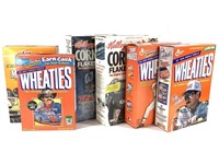 6 Unopened Vtg Cereal Boxes Nascar Plus