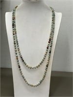 60" HAND KNOTTED AMAZONITE NECKLACE