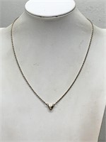 STERLING SILVER PUFFY HEART NECKLACE