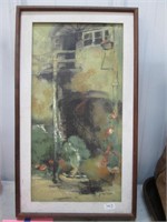 J.Wilson Signed Oil on Board “Claiborne Courtyard”