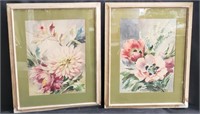 Pair of Tamara B. Russian floral watercolors