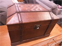 Decorative chest with semi-upholstered