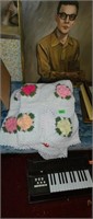 Vintage Crocheted Risen Flower Afghan