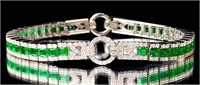 5.79ct Afghanistan Emerald 18Kt Gold Bracelet