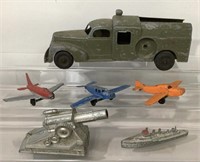 Vintage Metal Tootsie & Hubley Toy Planes Trucks