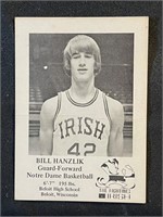 BILL HANZLIK 1970'S NOTRE DAME PROMO (CREASED)