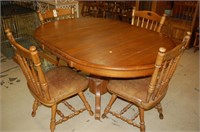 Solid Oak Table with (4) Chairs