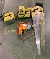 Hand Saws, Sander, Drill and Sabre Saw