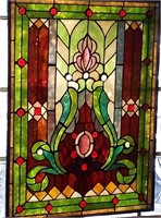 V - STAINED GLASS ART PANEL 19X25" (M16)