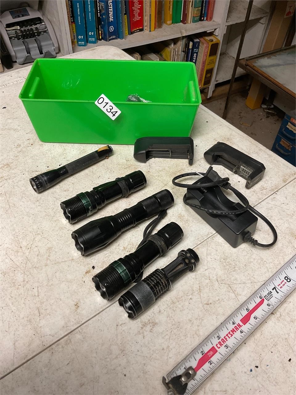 Assorted LED flashlights and chargers