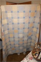 Homemade Quilts including 1 Blue Square 76" X