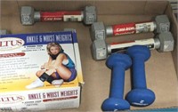 TRAY OF EXERCISE EQUIPMENT