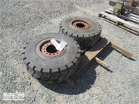 (2) Assorted Forklift Tires & Rims