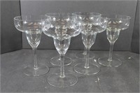 6 Crystal Margarita Glasses